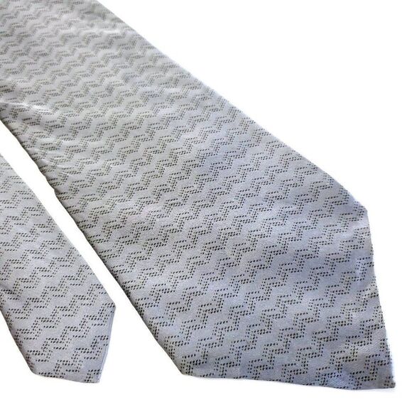 DKNY‎ Gray Abstract Print Wide Silk Tie - Picture 1 of 6